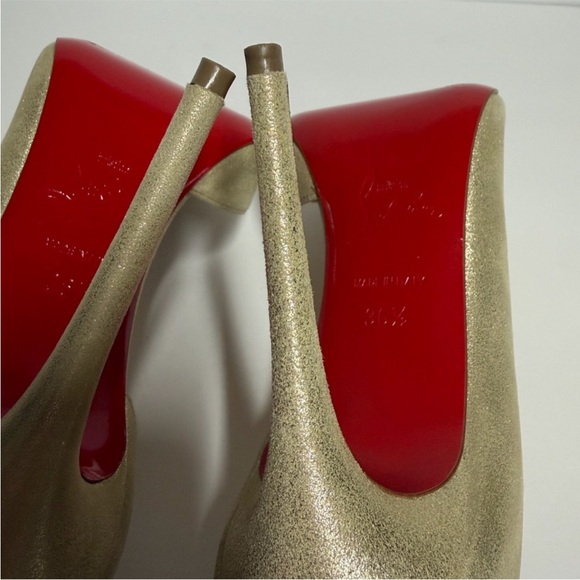 Christian Louboutin Iriza 100 Suede Metal Platine D’orsay - Picture 8 of 10
